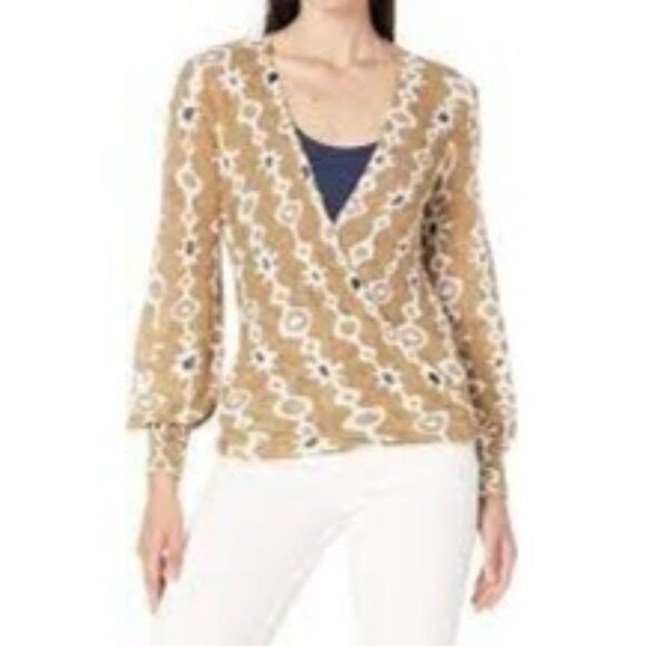 Nic + Zoe Falling Jewels Knit Linen Blend Cardigan Wear Multi Way Tan XL NEW - Picture 3 of 10